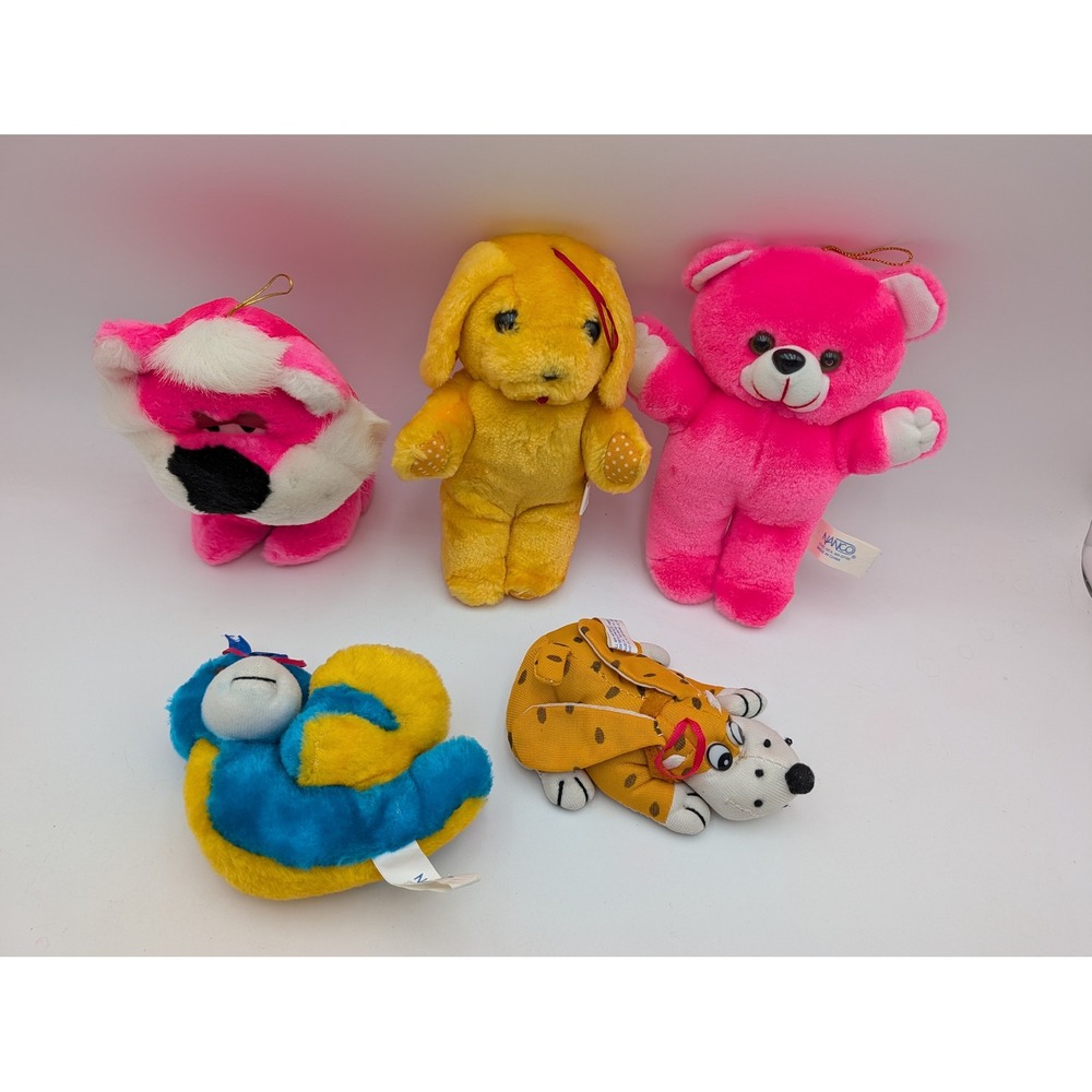 Nanco Plush Ornament Toy Lot Animals Snail Bear Dog Lion
